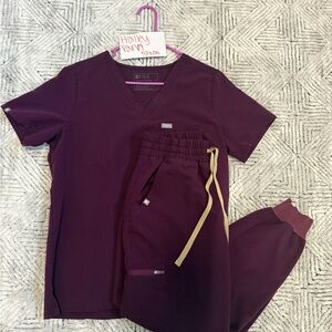 Figs Women's Scrub Set in Dark Purple